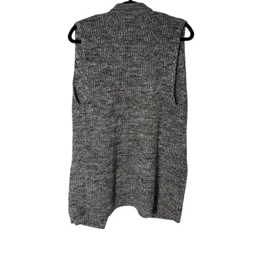 Banana Republic Womens Sleeveless Cardigan Sweater Open Front Knit Black Size XS